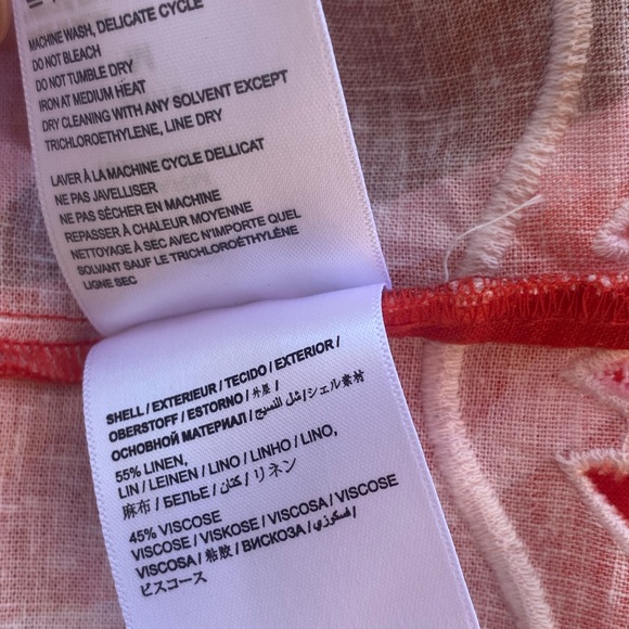 Farm Rio, Anthropologie, Sleeveless Cutout Linen Shell Top, Medium - Picture 9 of 12